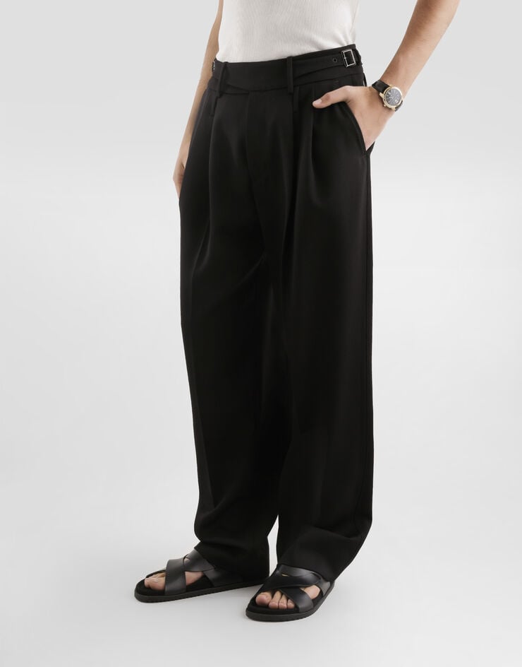 Dolce & Gabbana Wool gabardine trousers Dolce & Gabbana Wool gabardine trousers Black GP185THU2AR