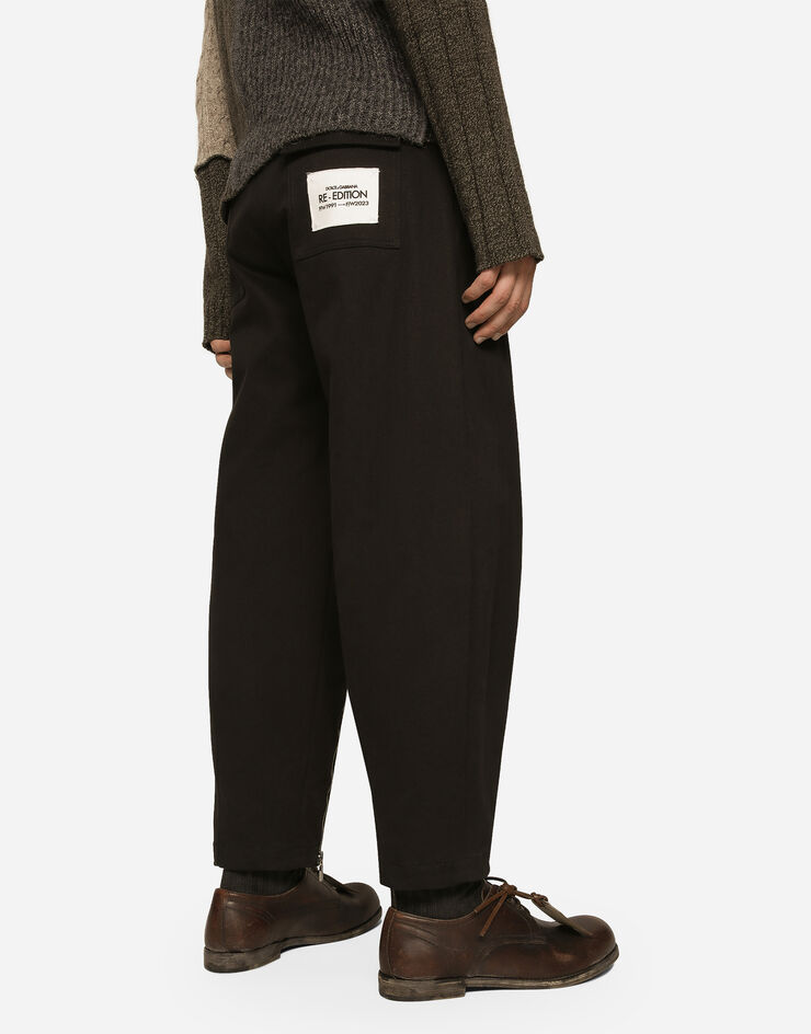 Dolce&Gabbana Washed stretch gabardine pants with zipper Black GV6QATFUFMV