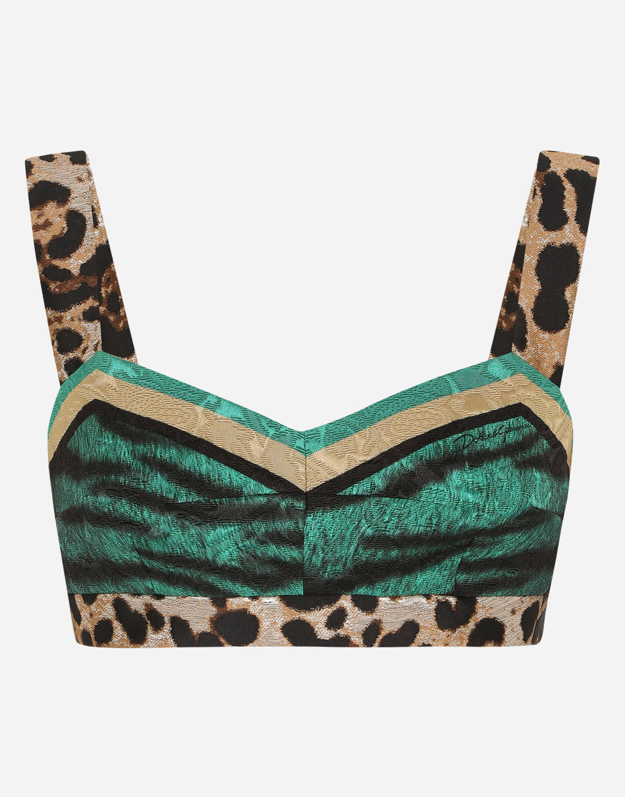 Tiger-design brocade top