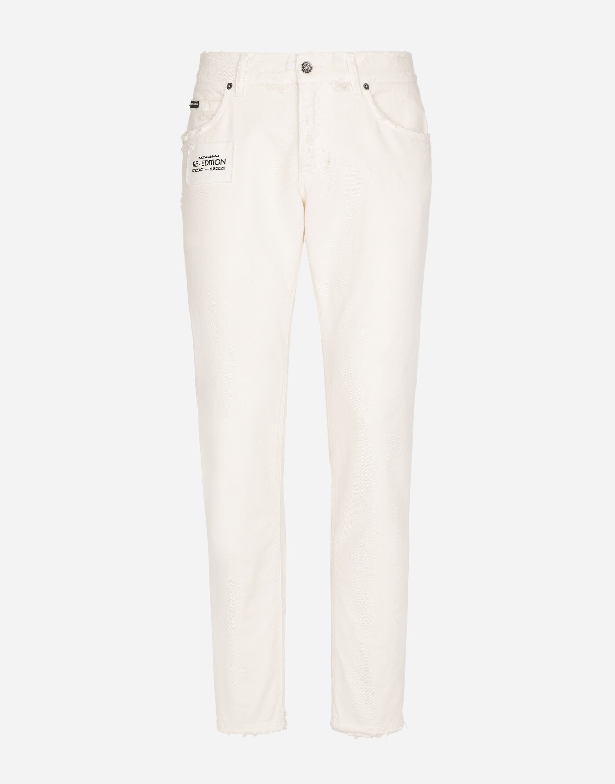 Dolce&Gabbana Regular-fit white denim jeans Red G5IF1THI1KW