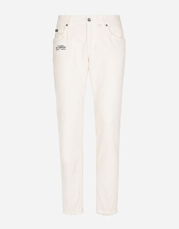 Dolce & Gabbana Regular-fit white denim jeans Black G5LG0TFUOA5