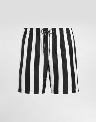 Dolce & Gabbana Mid-length swim trunks with striped print Multicolor M4A13TISMJZ