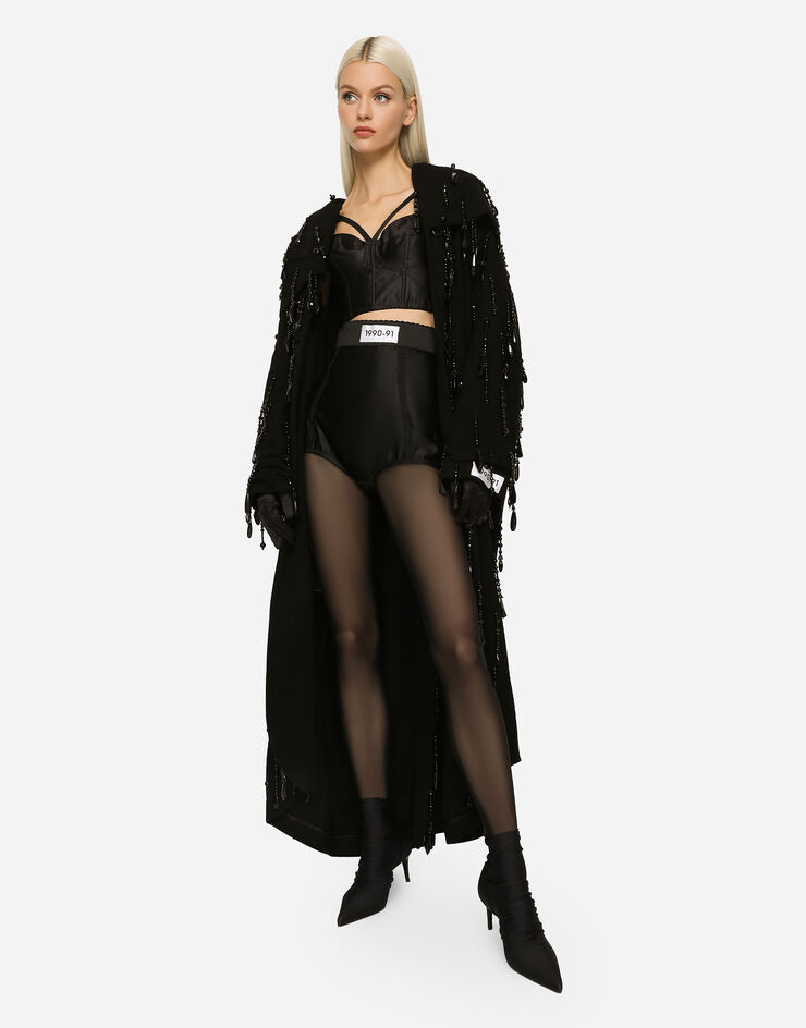Dolce & Gabbana KIM DOLCE&GABBANA Satin and marquisette corset Black F7X19TG9826