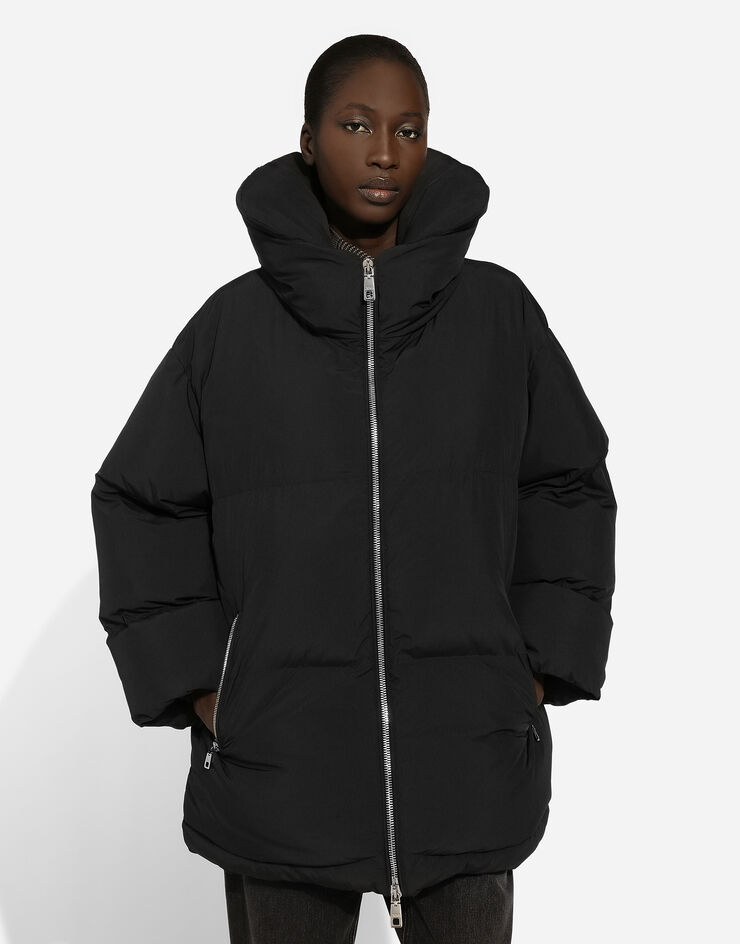 Dolce & Gabbana ロゴプレート パデッド ダウンジャケット ブラック F9S08TGDCMR
