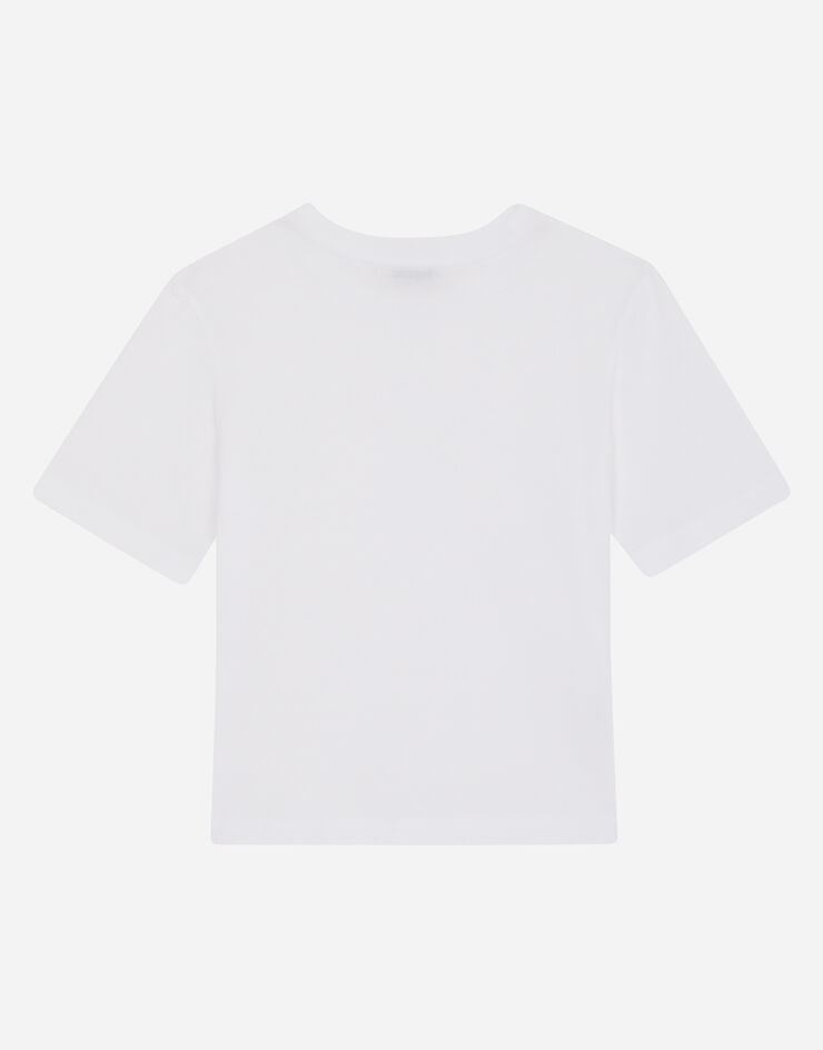 Dolce & Gabbana Jersey t-shirt with plated DG logo WHITE L5JTAZG7YPF