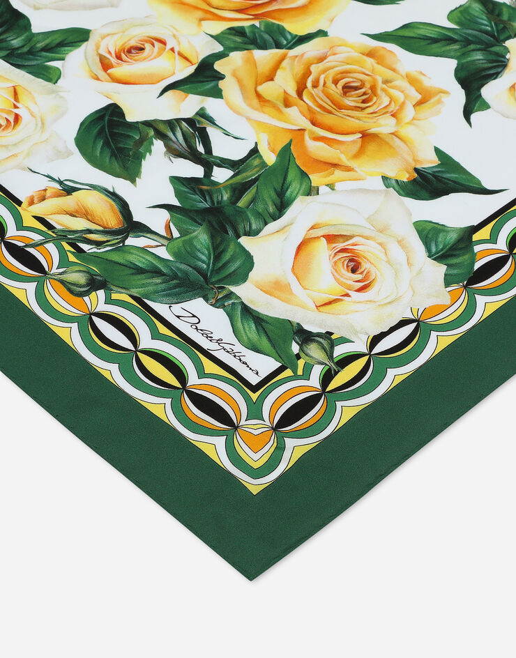 Dolce & Gabbana Foulard 70x70 in twill stampa Rose gialle Stampa FN092RGDB4Q