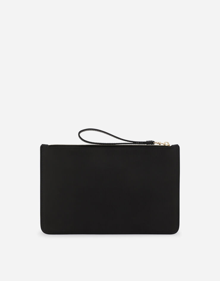 Dolce & Gabbana Calfskin clutch with DG logo Black BI1443AW576