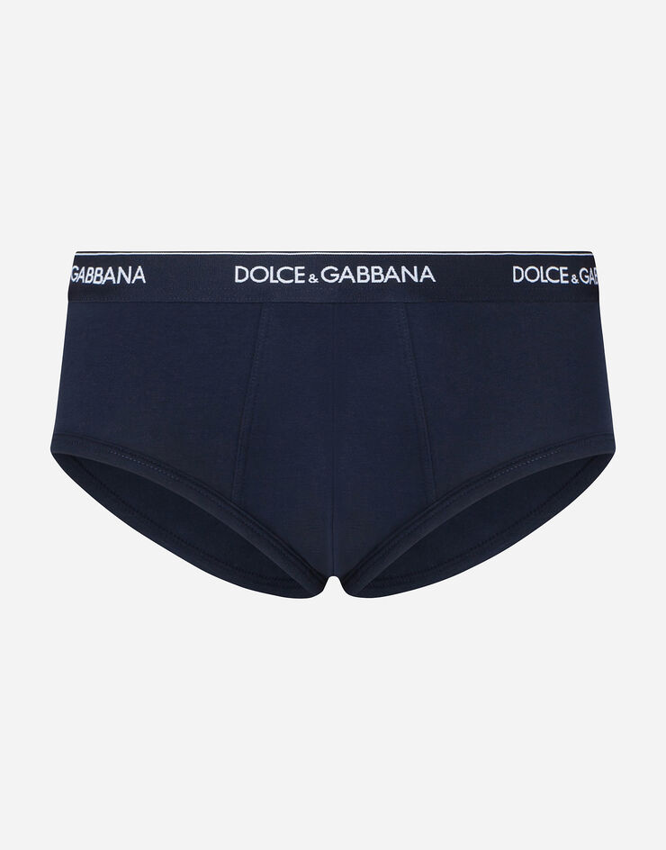 Dolce & Gabbana Bi-pack slip Brando cotone stretch Blu M9C05JFUGIW