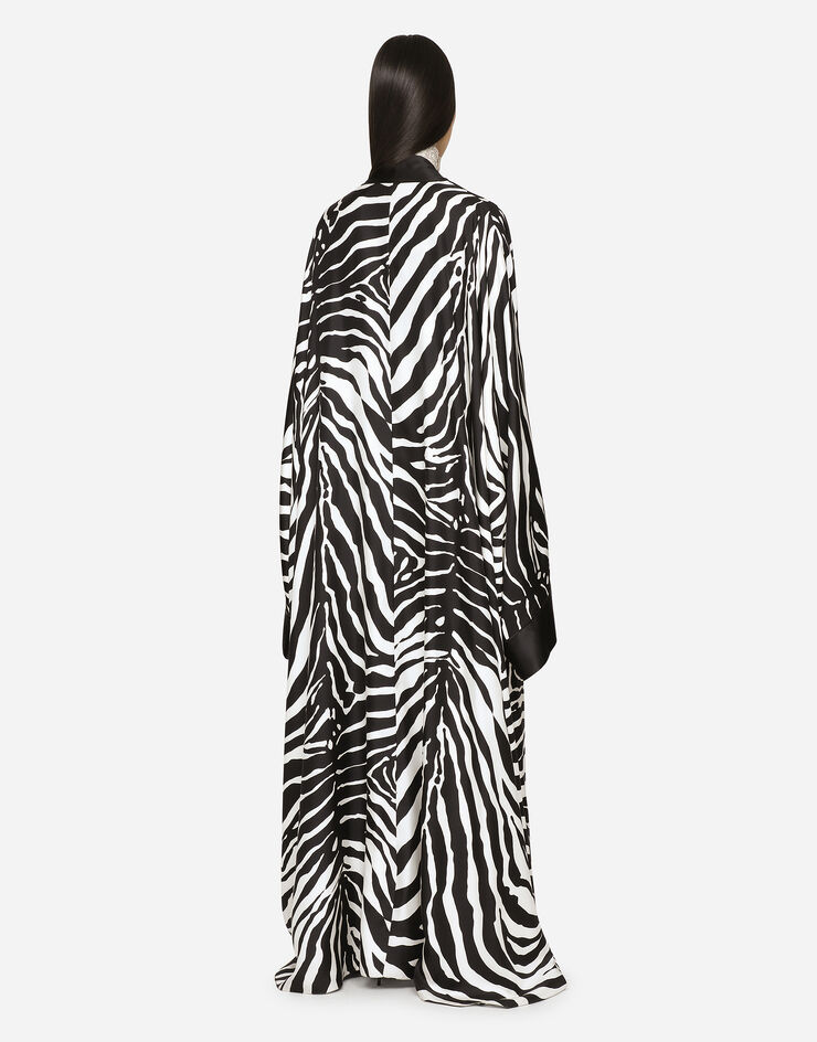Dolce & Gabbana Zebra-print twill caftan Animal Print F0B9TTHS1P2