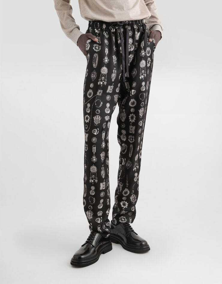 Dolce & Gabbana 珠宝印花斜纹长裤 版画 GVCRATIS1ZV