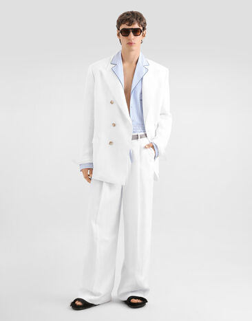 Dolce & Gabbana Linen canvas trousers White GP20WTFU4JB
