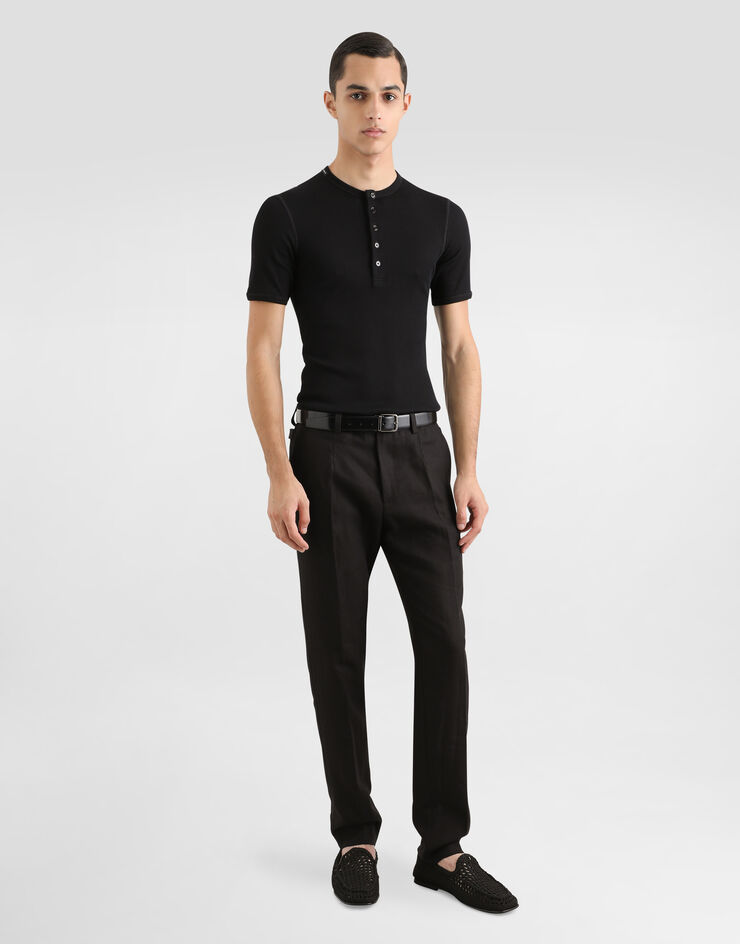 Dolce & Gabbana Linen pants Black GY6IETGG868