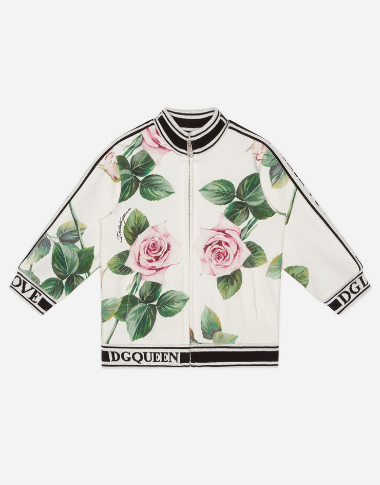 Dolce & Gabbana INTERLOCK TRACKSUIT WITH TROPICAL ROSE PRINT FLORAL PRINT L2JY15FSGR7
