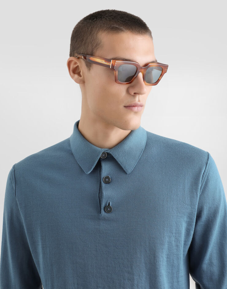 Dolce & Gabbana Polo en cachemire Dolce & Gabbana Polo en cachemire Azure GXZ25TJBW1P