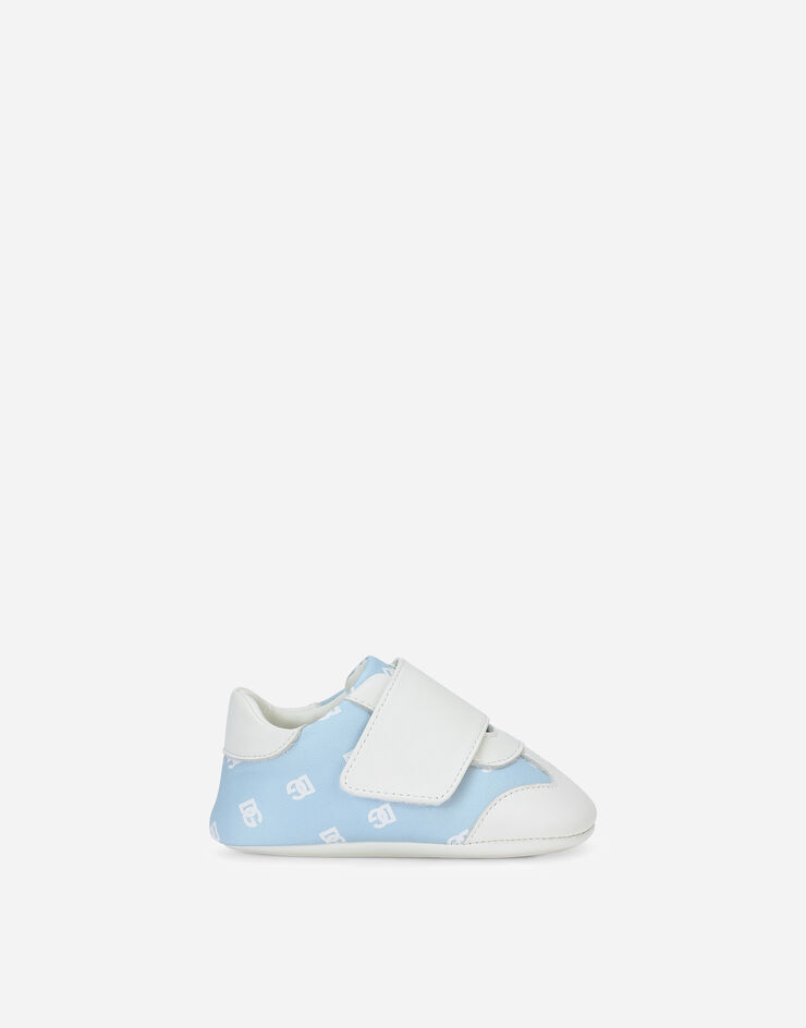 Dolce & Gabbana Sneakers nouveau-né en cuir nappa à imprimé logo DG Bleu Ciel DK0117AU499