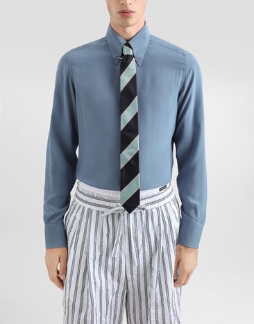 Dolce & Gabbana Corbata Martini en jacquard Blue GT149EG0JSK