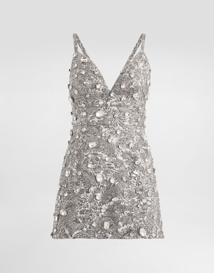 Dolce & Gabbana Brocade dress with embroidery Multicolor F6TZOZGDDG9