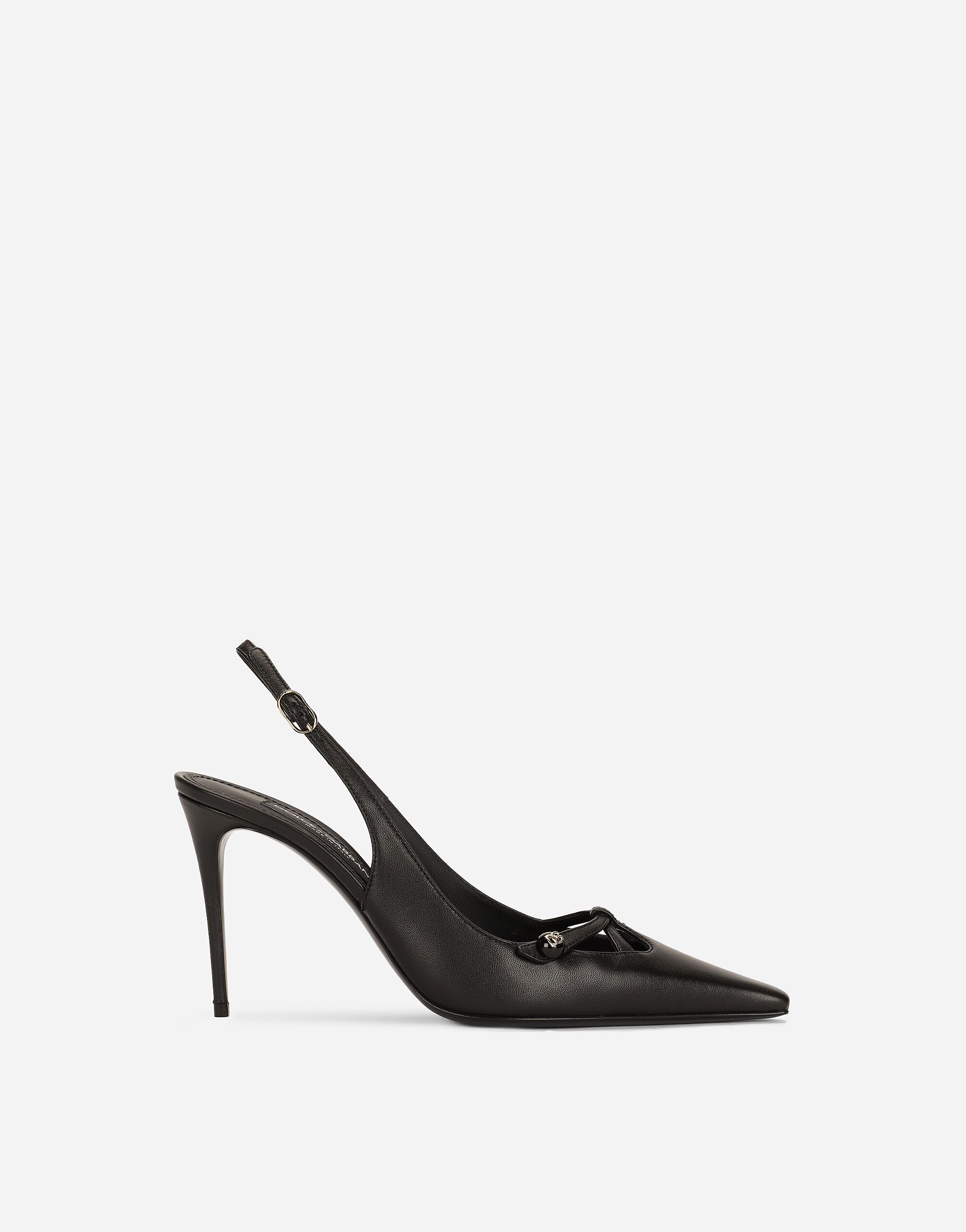 Slingbacks en cuir nappa en Noir pour femme Dolce Gabbana