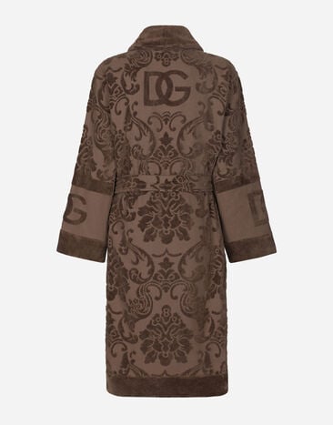 Dolce & Gabbana Халат из махрового хлопка с жаккардовым узором разноцветный TCF009TCAGM