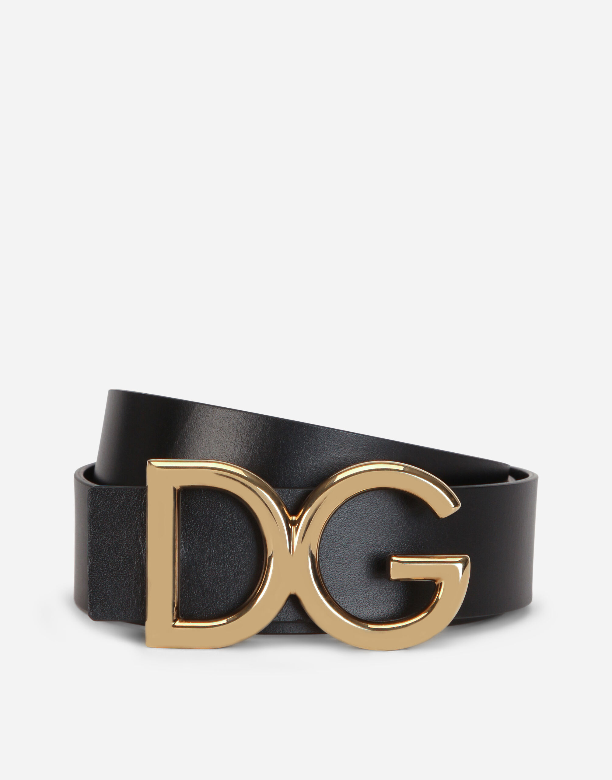 Leather belt with DG logo in Black for Men Dolce Gabbana