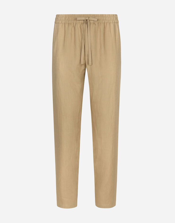 Dolce & Gabbana Jogginghose aus Leinen Beige GP0A4TFU4K6
