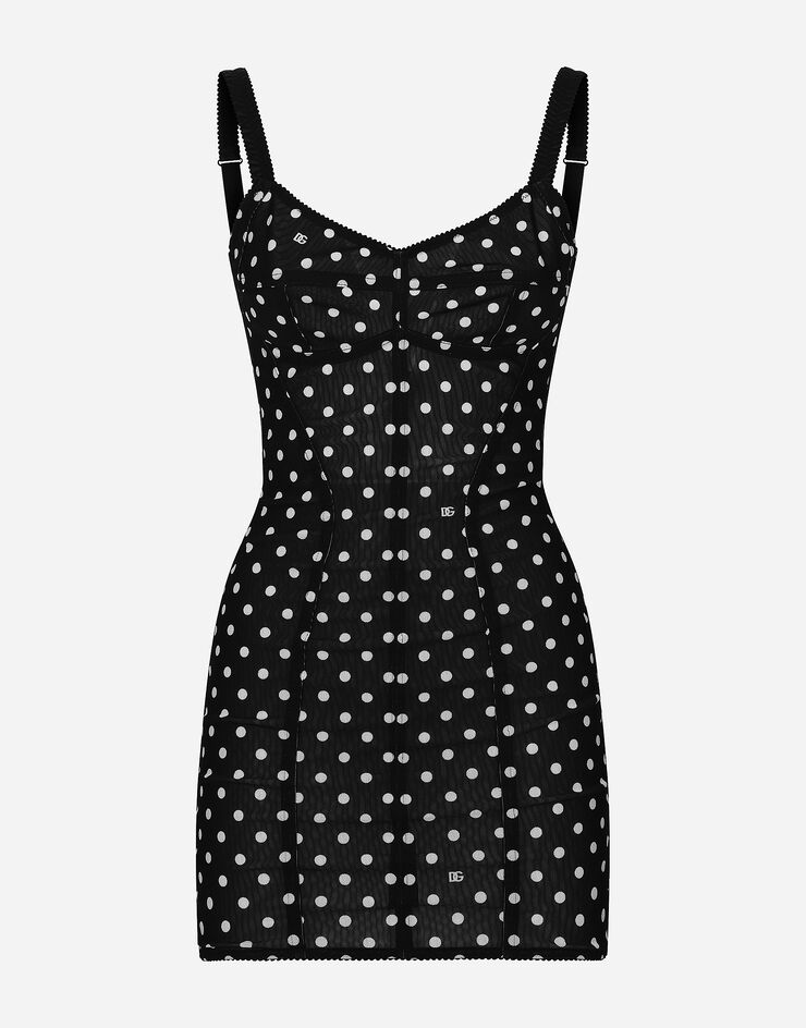 Dolce & Gabbana Miniabito corsetteria in marquisette stampa pois Stampa F6JJXTFSUBG