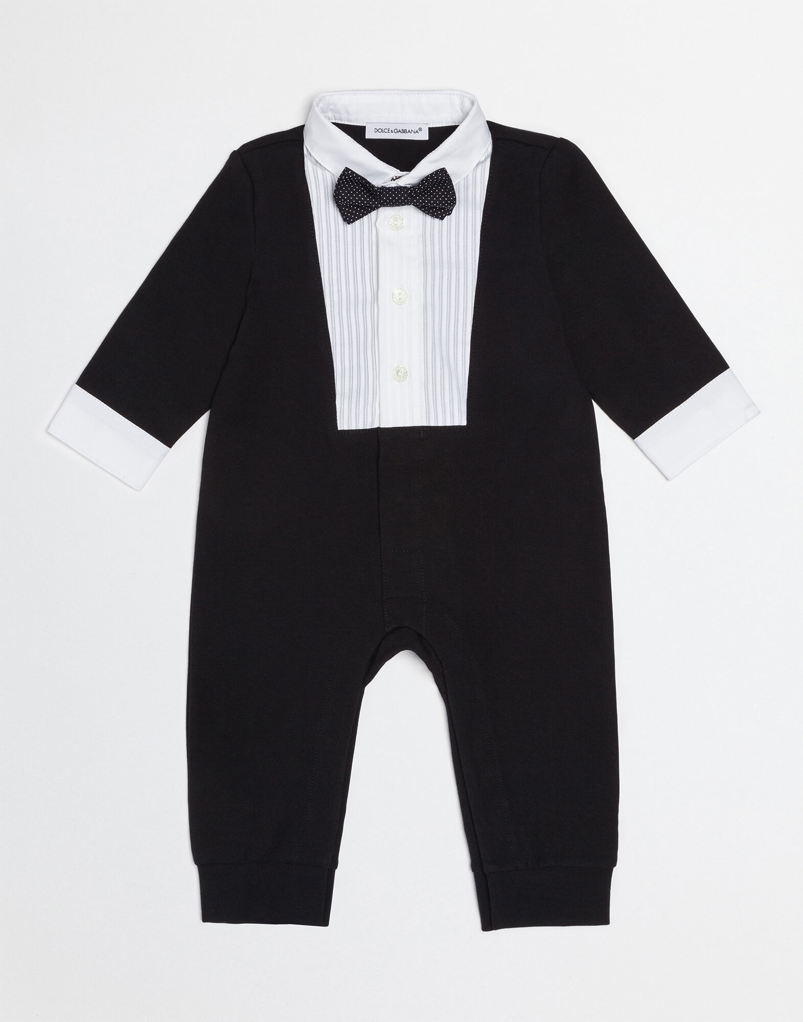 Tuxedo onesie in cotton in Black for Dolce Gabbana US