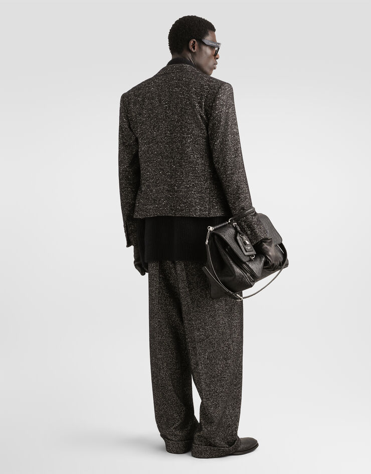 Dolce & Gabbana Sicilia double-breasted jacket in textured wool Multicolor G2VU0TFCZAM