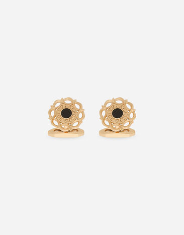 Dolce & Gabbana Floral enameled cufflinks Gold WNO5C3W1111