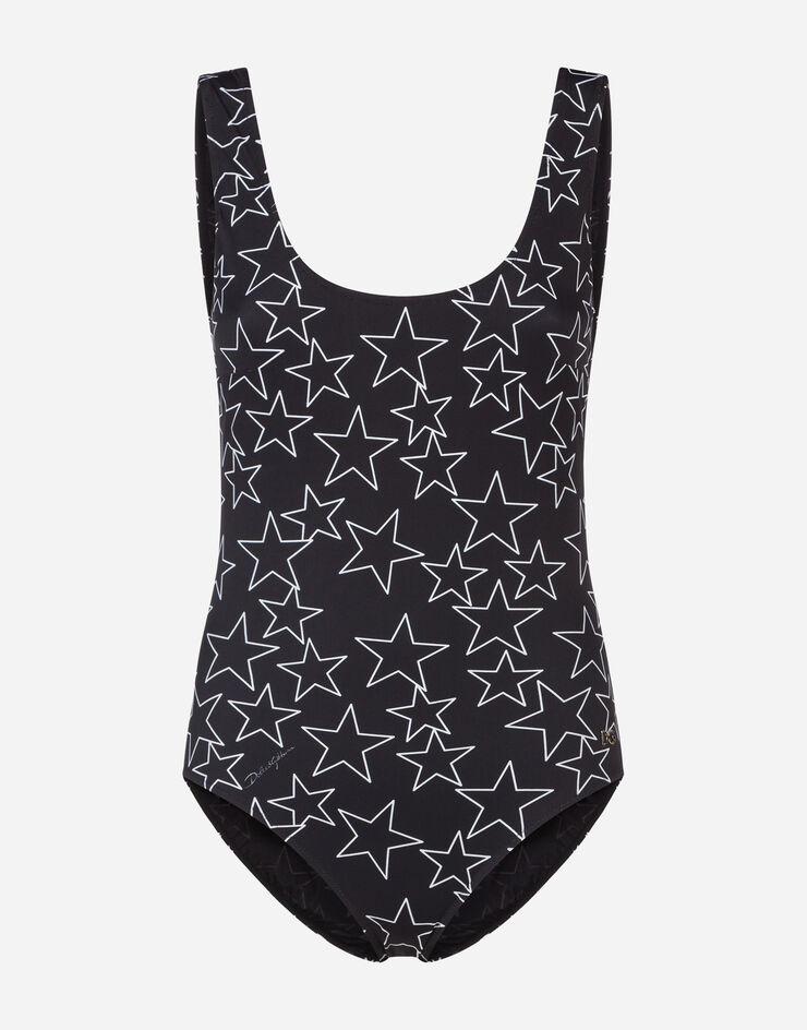 Dolce & Gabbana MILLENNIALS STAR PRINT ONE-PIECE SWIMSUIT NOIR O9A46JFSGRS