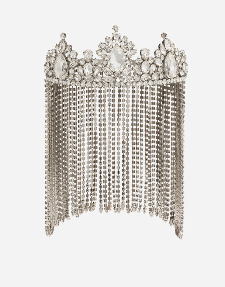 Dolce & Gabbana Rhinestone diadem with fringing Silver WHO2N1W1111