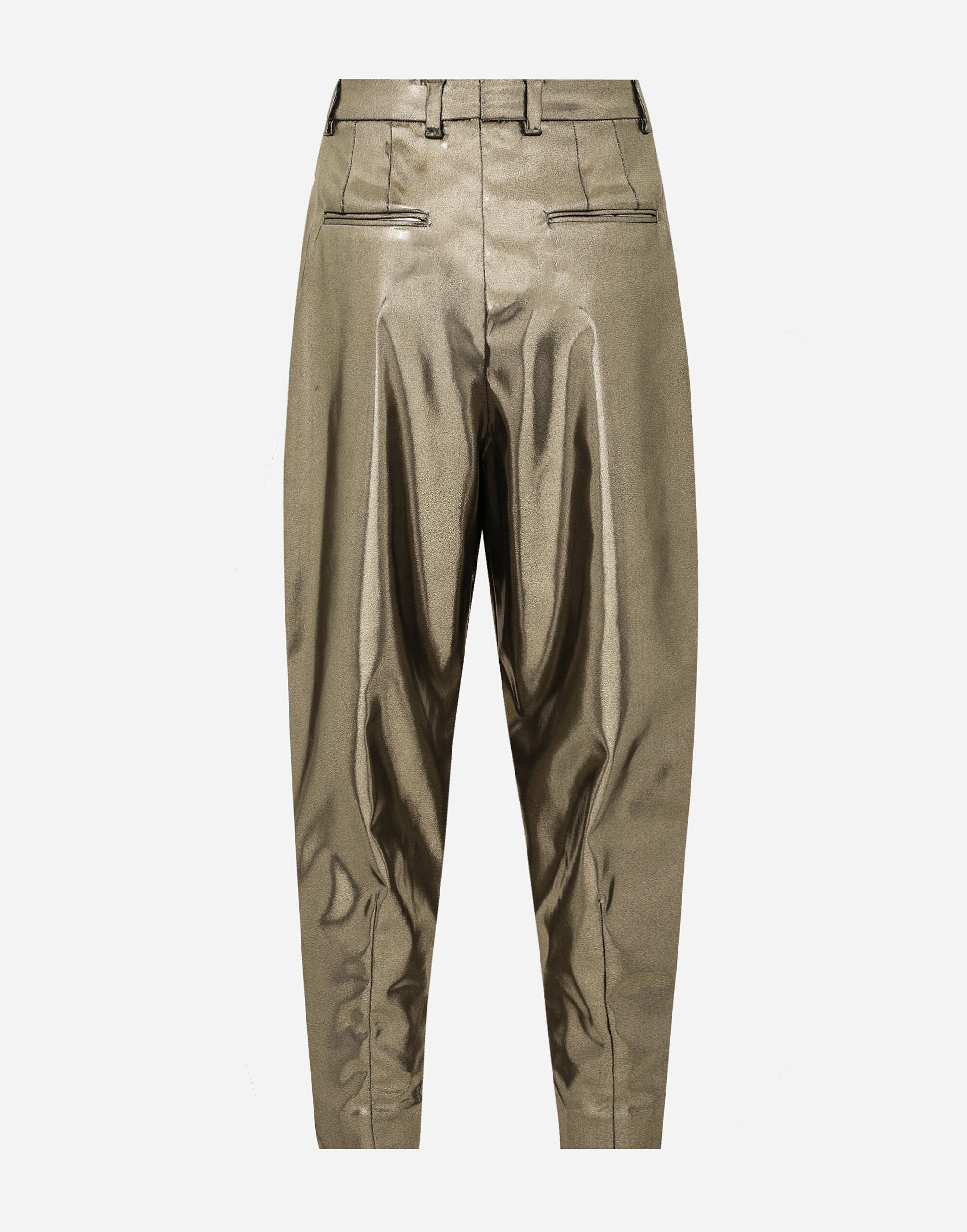 Pantalon de raso laminado elastico en Dorado de Mujer Dolce Gabbana