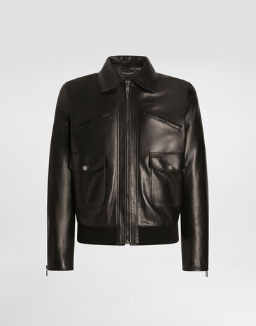 Dolce & Gabbana nappa leather bomber jacket Black G9CFULHULQX