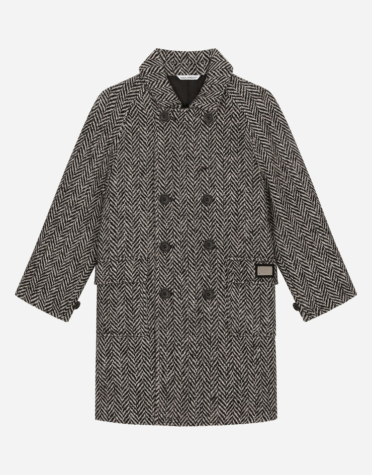 Dolce & Gabbana Double-breasted wool-blend herringbone coat Multicolor L41C84G7N4F