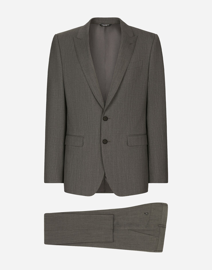 Dolce & Gabbana Single-breasted stretch wool Martini-fit suit Grey GK0RMTFURM7