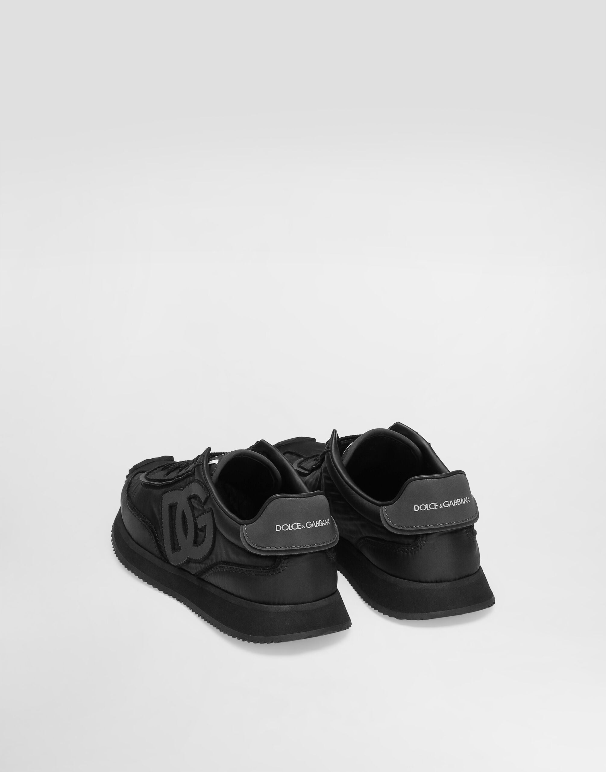Sneakers in nylon and nappa calfskin in Black for Men