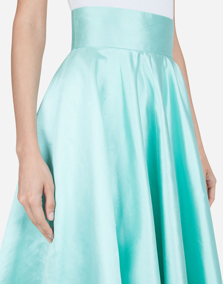 Dolce & Gabbana Long shantung skirt GRÜN WASSER F4BL8TFU1L5