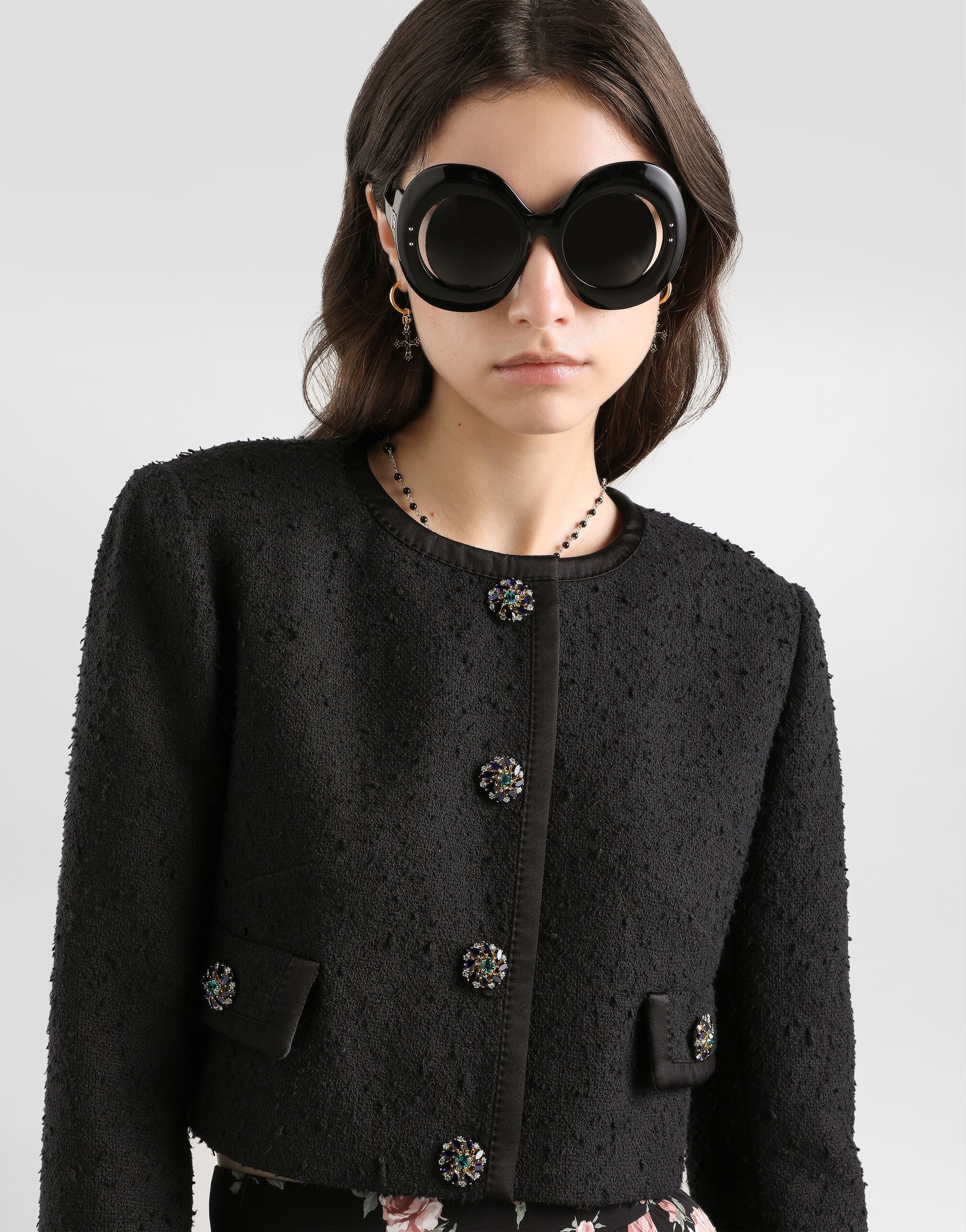 Blackのウィメンズ Rachel basketweave jacket | Dolce&Gabbana®