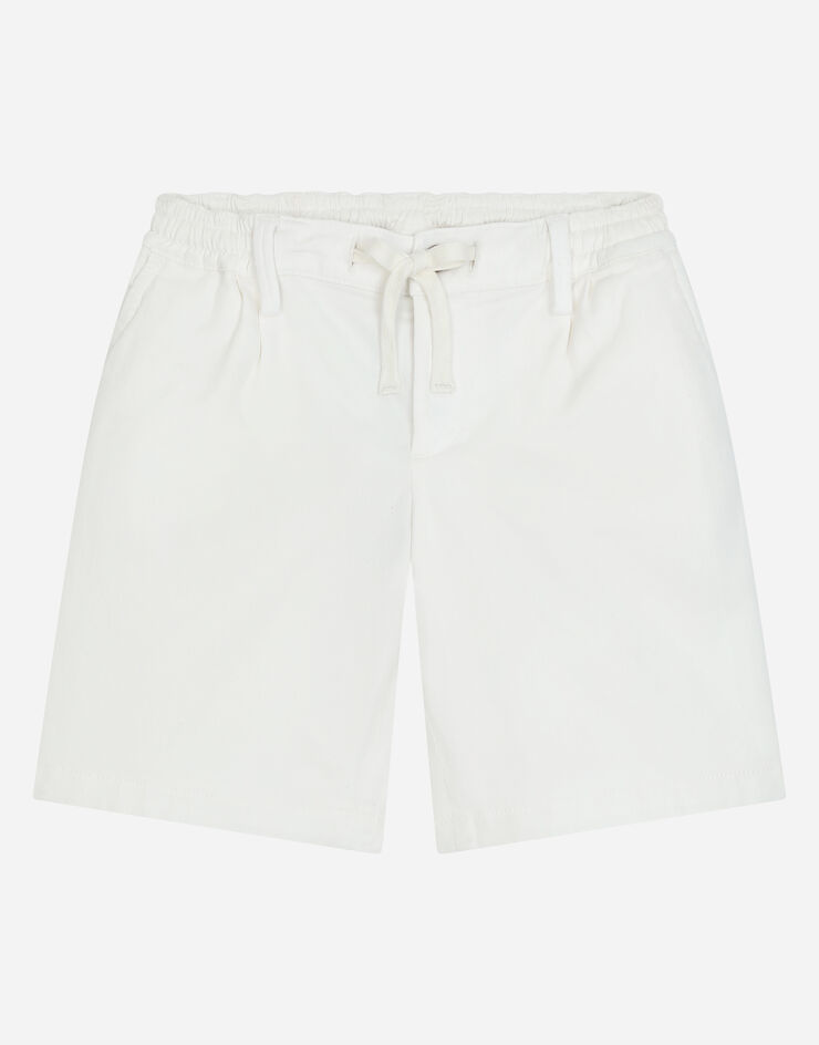 Dolce & Gabbana Garment-dyed gabardine shorts White L43Q06LY067