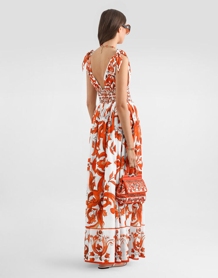 Dolce & Gabbana Majolica-print long dress Dolce & Gabbana Majolica-print long dress Multicolor F6TYSTGDDRK