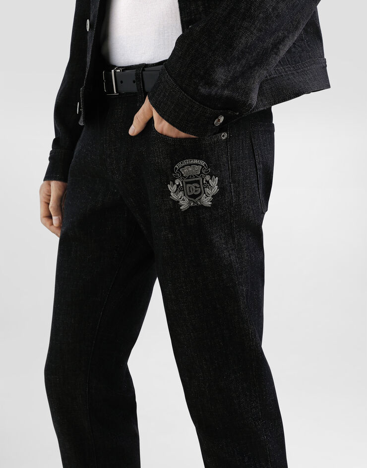 Dolce & Gabbana Vaqueros skinny de algodón elástico con parche Multicolor GY07LZG8MU9