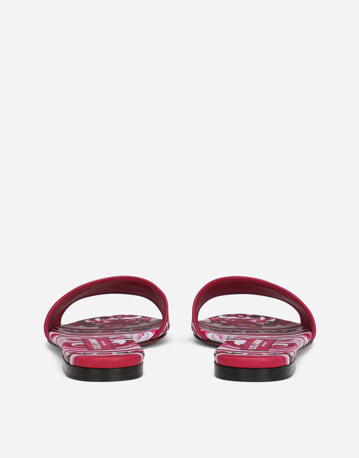 Dolce&Gabbana 프린트 캔버스 슬라이드 샌들 멀티 컬러 CQ0571AP036