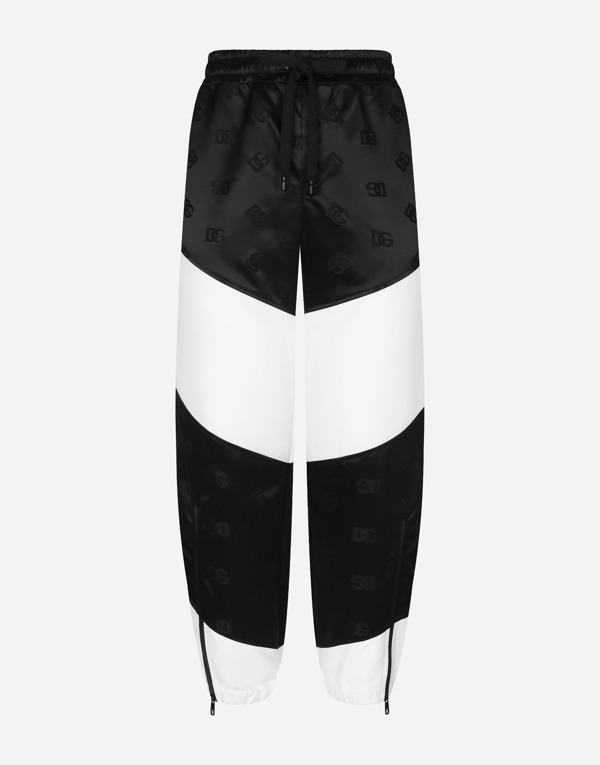 Dolce & Gabbana Nylon jogging pants with jacquard DG logo Multicolor GXZ11TJBSHI