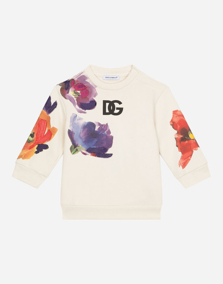 Dolce & Gabbana Свитшот из джерси с цветочным принтом бежевый L2JWALG7M3C
