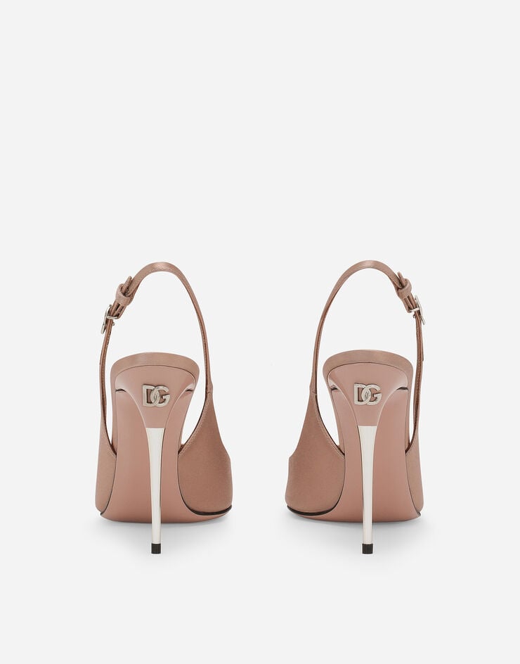 Dolce & Gabbana Zapato destalonado de raso Beige CG0776A7630