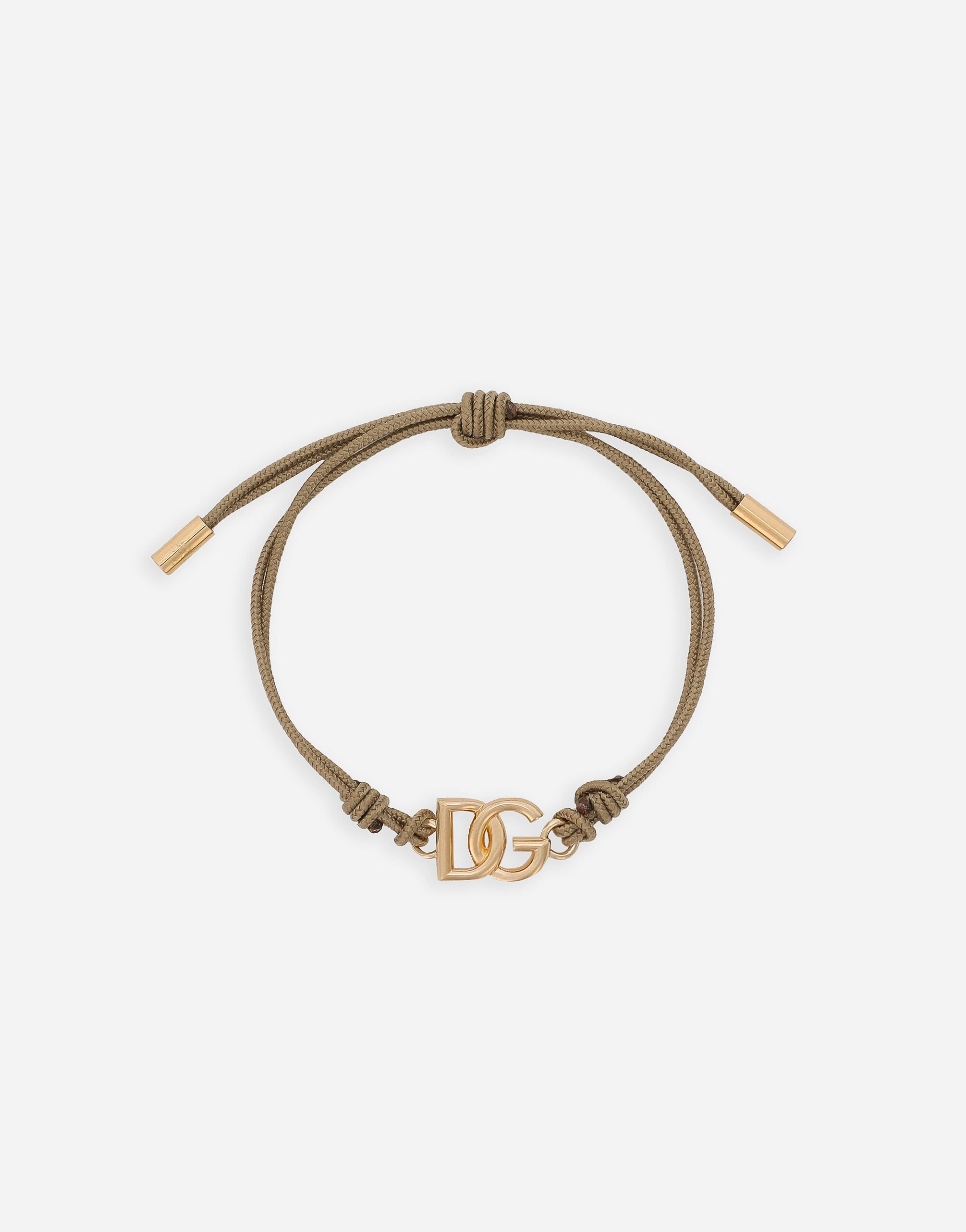 Dolce & Gabbana Bracelet avec cordon et logo DG Doré BB7287AY828