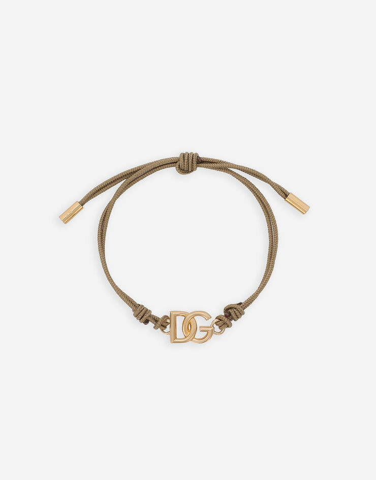 Dolce & Gabbana Pulsera con cuerda y logotipo DG Beige WBP6X2W1111