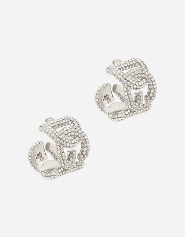 Dolce&Gabbana Boucles d’oreilles en strass à logo DG Argent WEP8S3W1111