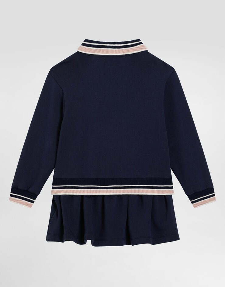 Dolce & Gabbana Fleece dress with DG patch Blue L5JD9FG7PGJ
