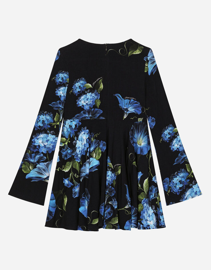 Dolce & Gabbana Jersey dress with bluebell print Imprima L5JD8QFSG8Y